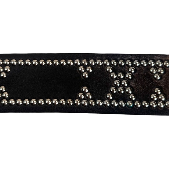 Banana Republic Studded Genuine Leather Wide Belt Size: S Color: Black - Picture 9 of 13